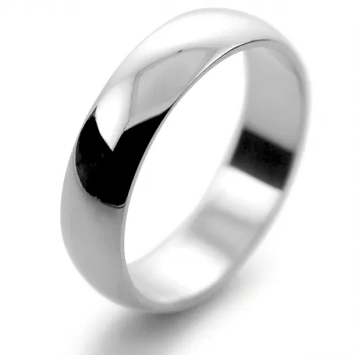 D Shape Light Weight - 5mm Platinum Wedding Ring 